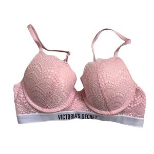 NWOT Victoria's Secret Pink Lace Perfect Shape Padded Bra 36B